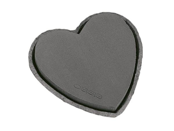 OASIS® BLACK BIOLIT® Herz groß mit Recycling-Kartonunterlage L33 B34 H5,5cm