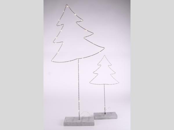 Tannenbaum Draht LED a Betonsockel (für Batteriebetrieb 2xAA)   