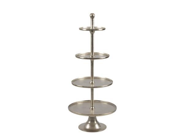 Etagere Elegance x4 Aluguss Nickel   D30/38/48/58 H134cm