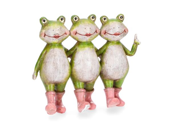 Gruppe x3 Frosch in Gummistiefeln   B14 T6 H12,5cm