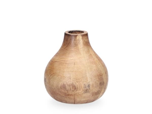 Vase Holz Deko (f Trockenblumen) H12 D12cm