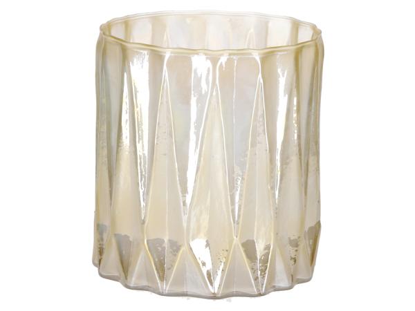 Glas Windlicht Welle lyster D14 H16cm