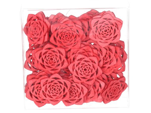 Streusortiment Rose 3D 2fb natur sort Box 72ST D4cm
