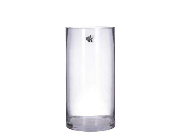 Zylinder Glas Cold Cut dickwandig geschliffener Rand D12,5 H25cm
