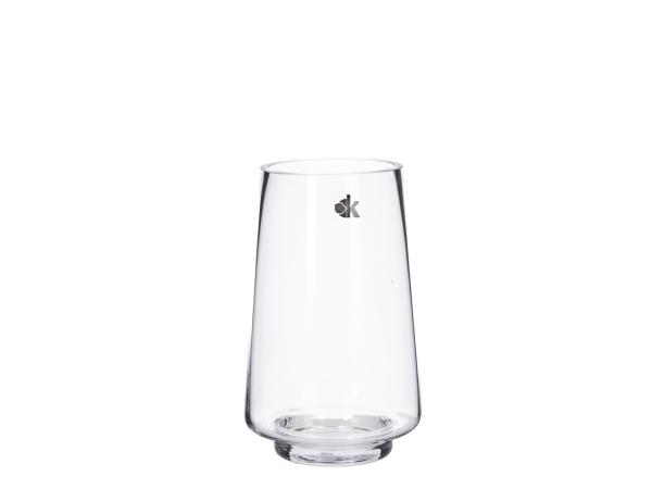 Vase Glas a Fuß Cold Cut geschliffener Rand 