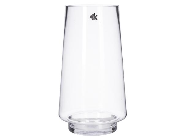 Vase Glas a Fuß Cold Cut geschliffener Rand D(12)12,5 H30cm