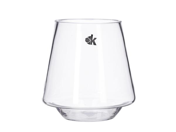 Vase Glas Diamant Cold Cut geschliffener Rand D(7,5)10 H15cm