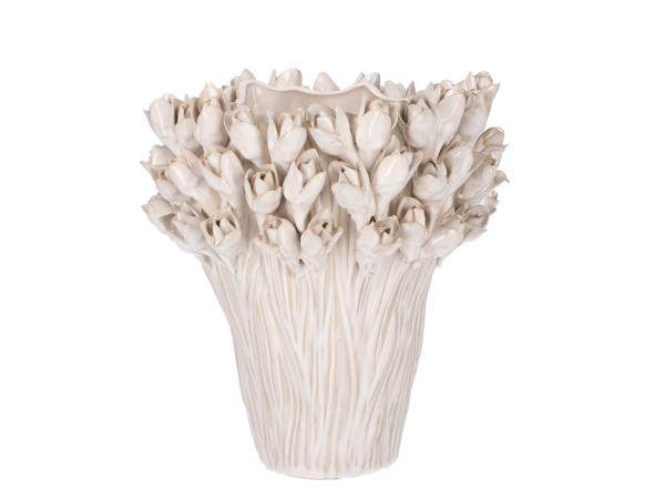 Vase Knospen Porzellan handgefertigt glasiert D28 H29cm