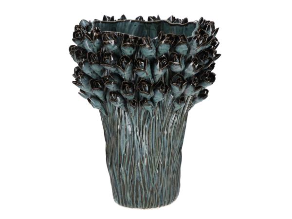 Vase Knospen Porzellan handgefertigt glasiert D35 H43,5cm