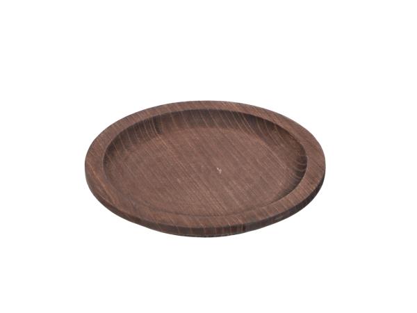 Tablett Teller Holz mit Rand rund gedrechselt D30 H3cm