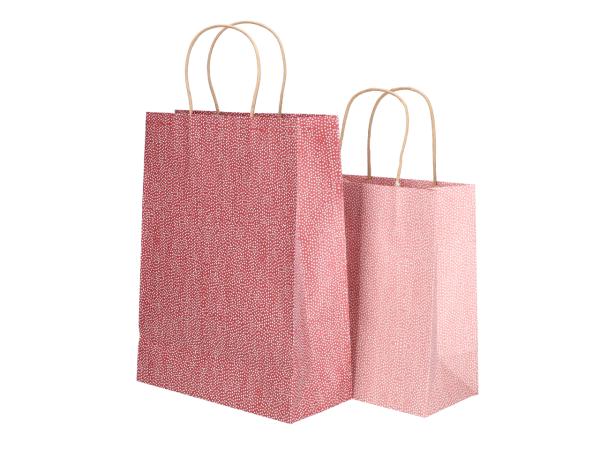 Geschenktüte DOTS mit Papierhenkel 2fb rot-rose B25 T11 H33cm