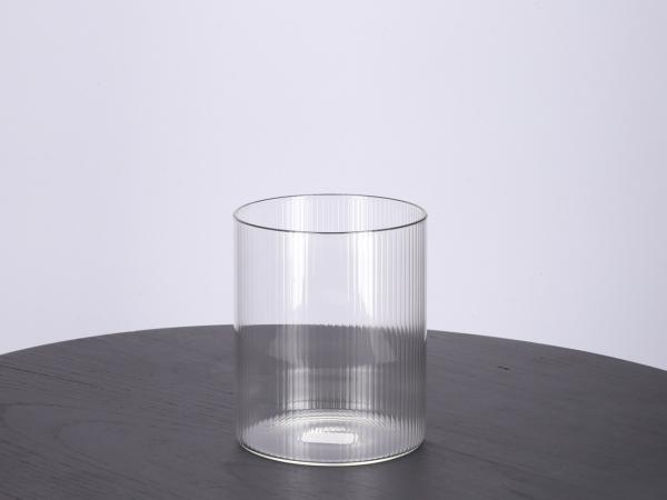 Glas Zylinder Struktur Rille hotcut 