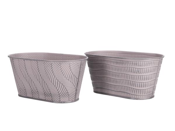 Jardiniere Zink geprägt 2 Modelle B18-23 T8-13 H10,5cm