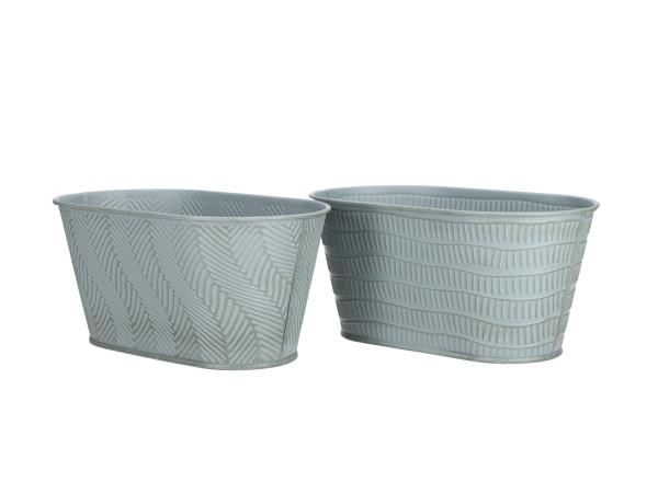 Jardiniere Zink geprägt 2 Modelle B18-23 T8-13 H10,5cm