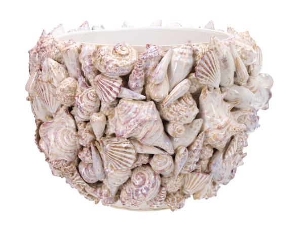 Topf Conchiglia Muscheln Porzellan glasiert D37,5 H22cm