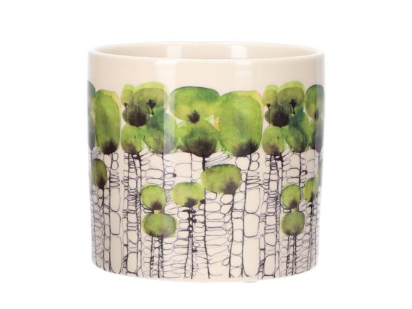 Topf Keramik Motiv Lunaria ART D16,5 H15cm