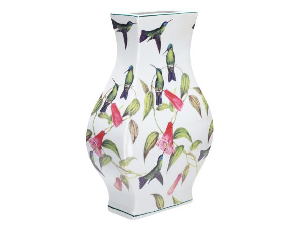 Vase geschwungen Kolibri u Glockenblume D35,5cm