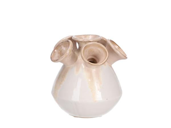 Blumenvase Tulipo x6 Porzellan glasiert 