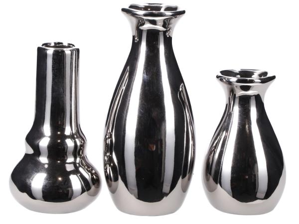 Tischvase 3Mod Porzellan glasiert D6 H9/11/14cm