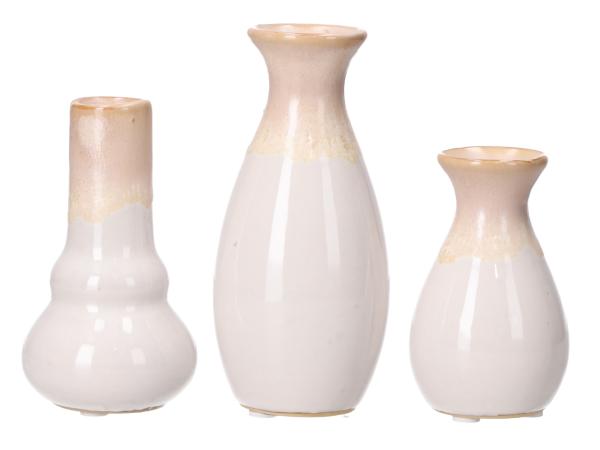 Tischvase 3Mod Porzellan glasiert D6 H9/11/14cm