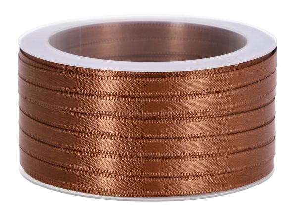 Band Satin 6mm 50mr braun   6mm 50mr