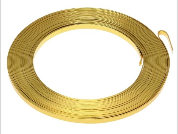 Draht Alu flach 5mm 125gr ca.10mr gold   B5 T1mm