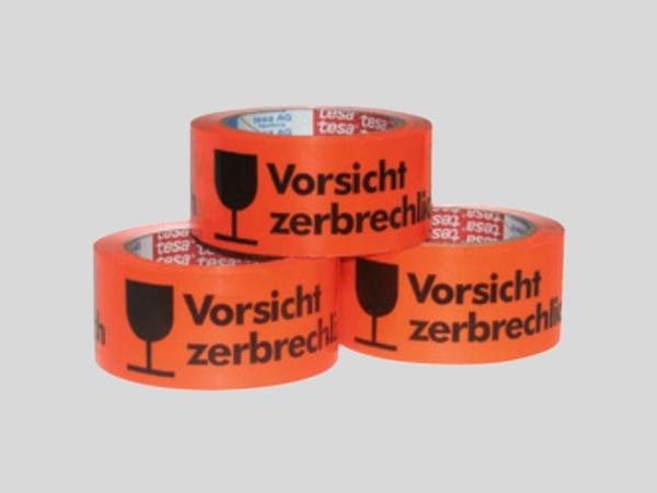 PVC VerpackungsklebeBand 50mm 66mr Aufdruck Vorsicht Bruchgefahr 50mm 66mr