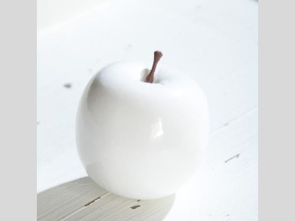 Apfel Elegant  D7,5cm lackweiss   D7,5cm