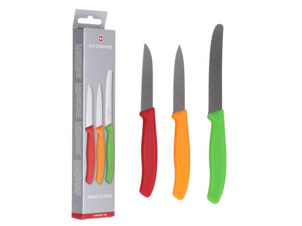 Gemüsemesser Victorinox Swiss Classic Set3 gerader & Wellenschliff Klinge 8,8,11cm