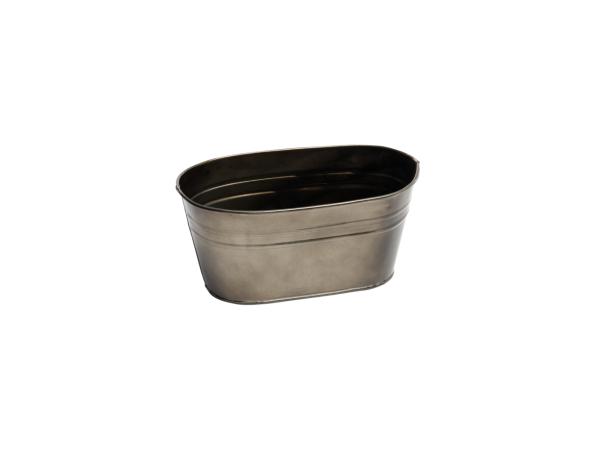 Jardiniere Zink m Rille khaki metallic  D13 H12cm