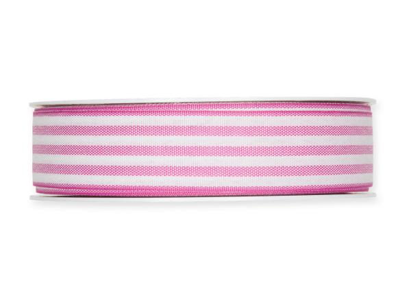 Band Streifen pink/weiss 24mm 25mr 24mm 25mr