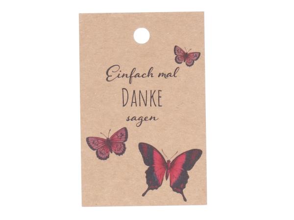 Anhänger Papier "Einfach mal DANKE sagen" m Schmetterlingen H80 B55mm H80 B55mm