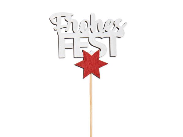 Stecker Holz "Frohes Fest" 8St. B8 H7cm / 20cm