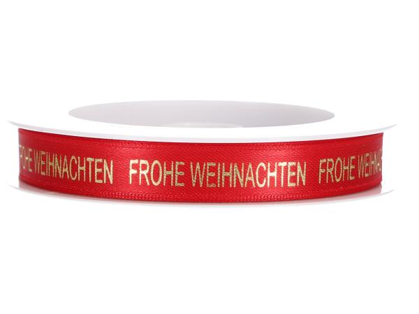 Band Satin Frohe Weihnachten 15mm 18mr 15mm 18mr