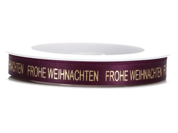 Band Satin Frohe Weihnachten 15mm 18mr 15mm 18mr