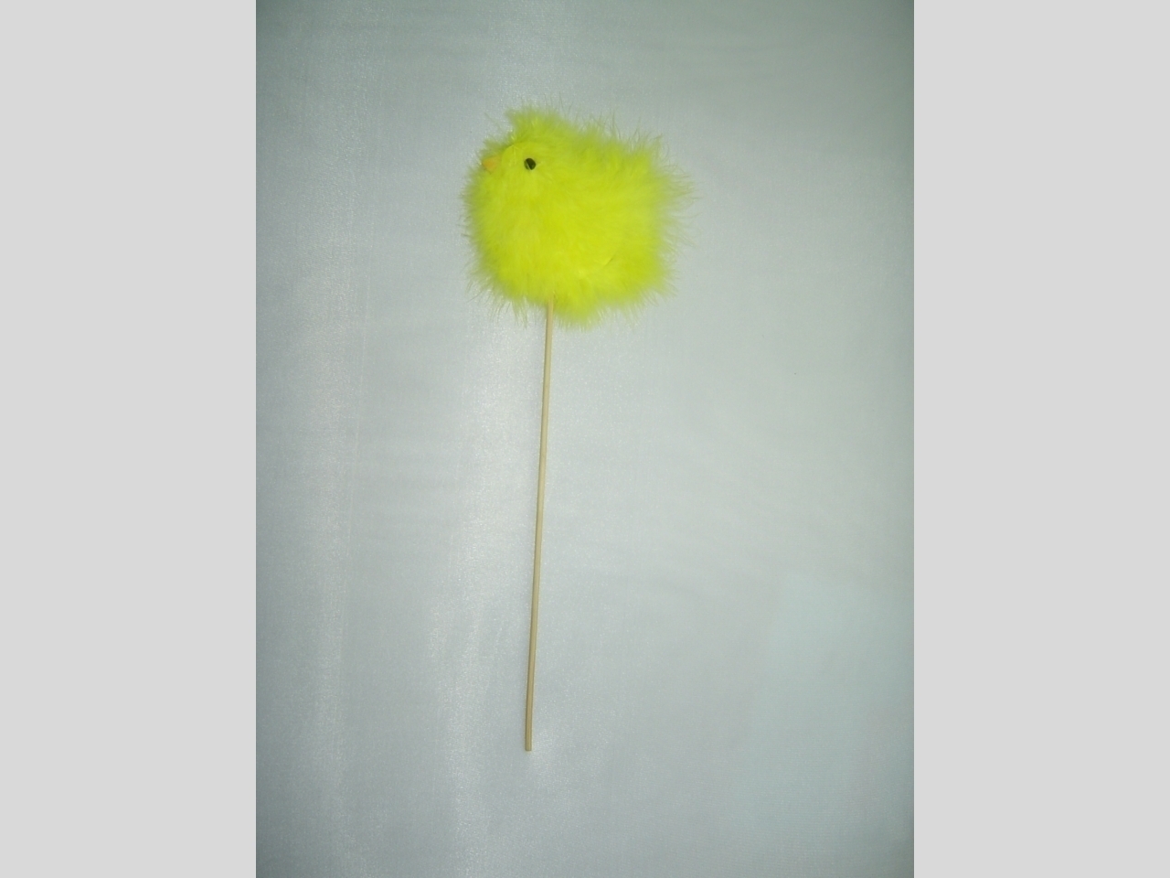 Kwoka Floristik Stecker Küken Flach Feder Flauschig B9 H9 L30cm